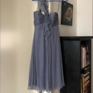 Amsale One-shoulder Tea-Length Dress